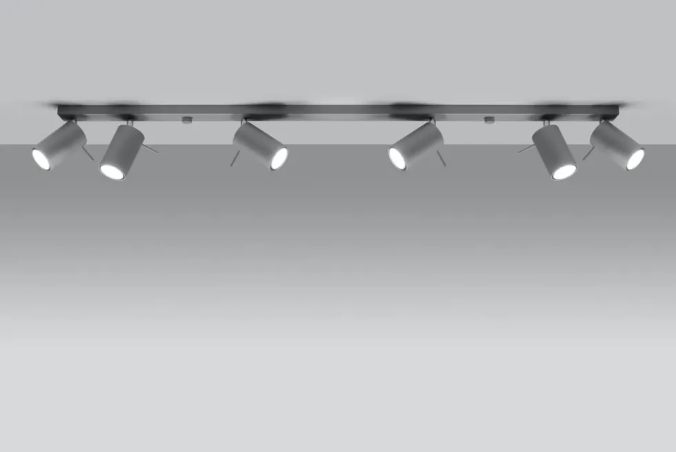 LED Deckenspot Grau RING - 6 x GU10 Fassung - exkl. LED's