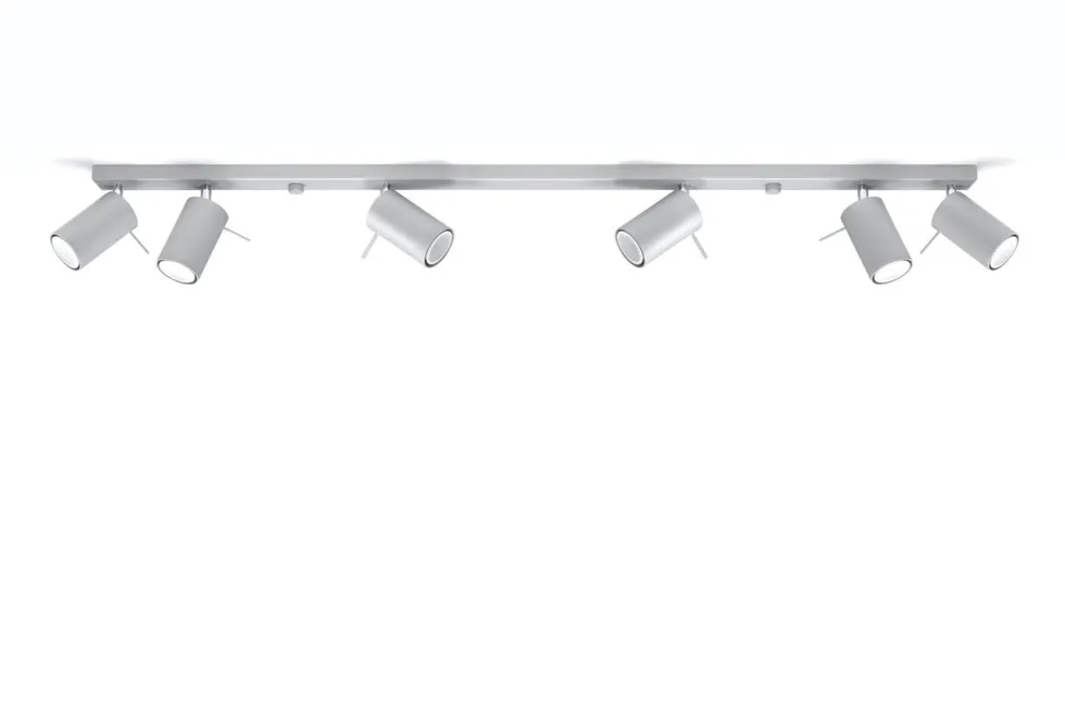 LED Deckenspot Grau RING - 6 x GU10 Fassung - exkl. LED's