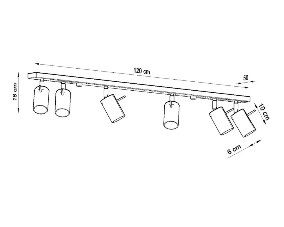 LED Deckenspot Grau RING - 6 x GU10 Fassung - exkl. LED's