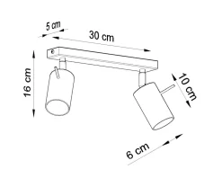 LED Deckenspot Grau RING - 2 x GU10 Fassung - exkl. LED's