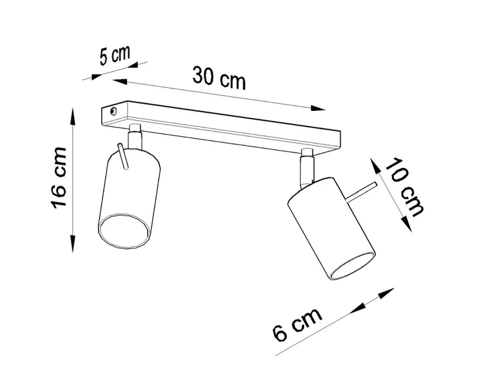 LED Deckenspot Grau RING - 2 x GU10 Fassung - exkl. LED's