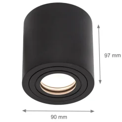 LED Deckenspot IP65 - Schwarz. - mit GU10 Fassung - LED Spot optional