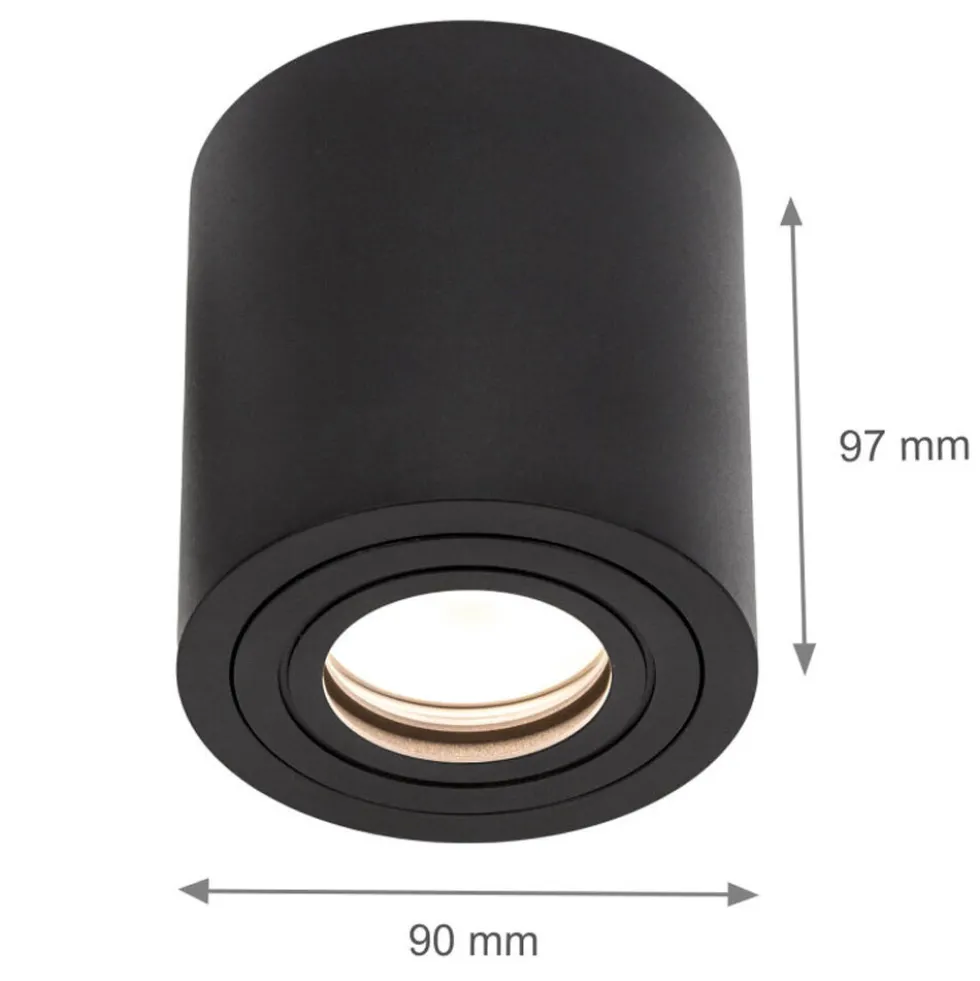 LED Deckenspot IP65 - Schwarz. - mit GU10 Fassung - LED Spot optional