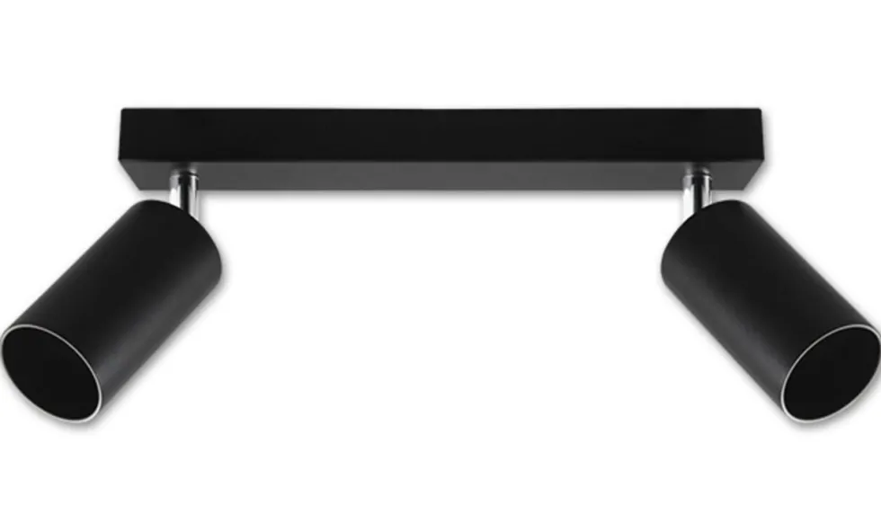 LED Deckenspot Mattschwarz - 2 verstellbare GU10 Fassungen für LED Spots - exkl. LED Spot