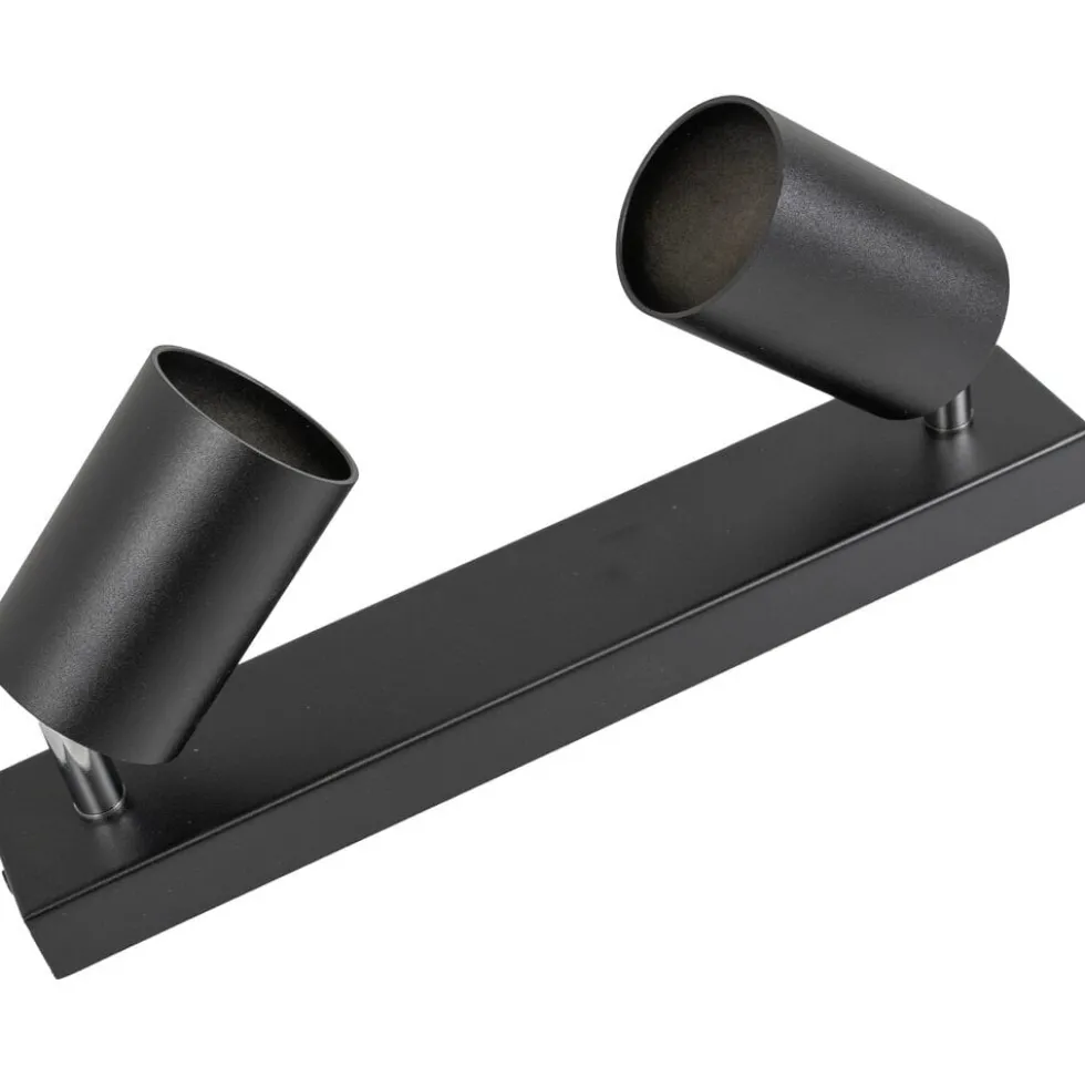 LED Deckenspot Mattschwarz - 2 verstellbare GU10 Fassungen für LED Spots - exkl. LED Spot