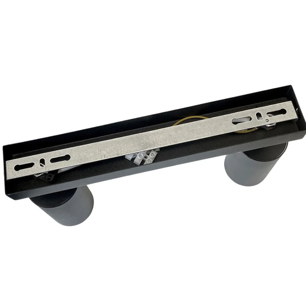 LED Deckenspot Mattschwarz - 2 verstellbare GU10 Fassungen für LED Spots - exkl. LED Spot