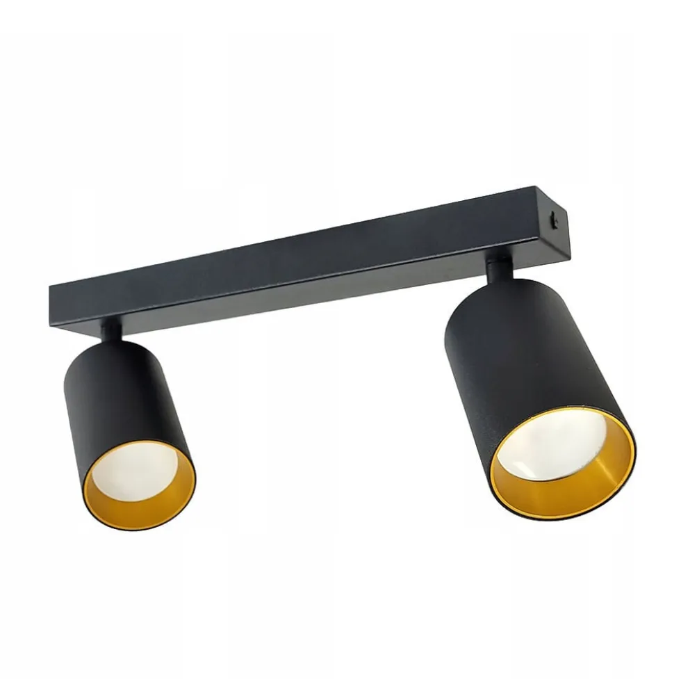 LED Deckenspot Mattschwarz - 2 verstellbare GU10 Fassungen für LED Spots - exkl. LED Spot
