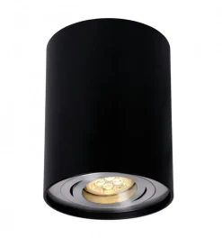 LED Deckenspot - Röhre rund - Schwarz Aluminium - mit GU10 Fassung - schwenkbar - exkl. LED Spot