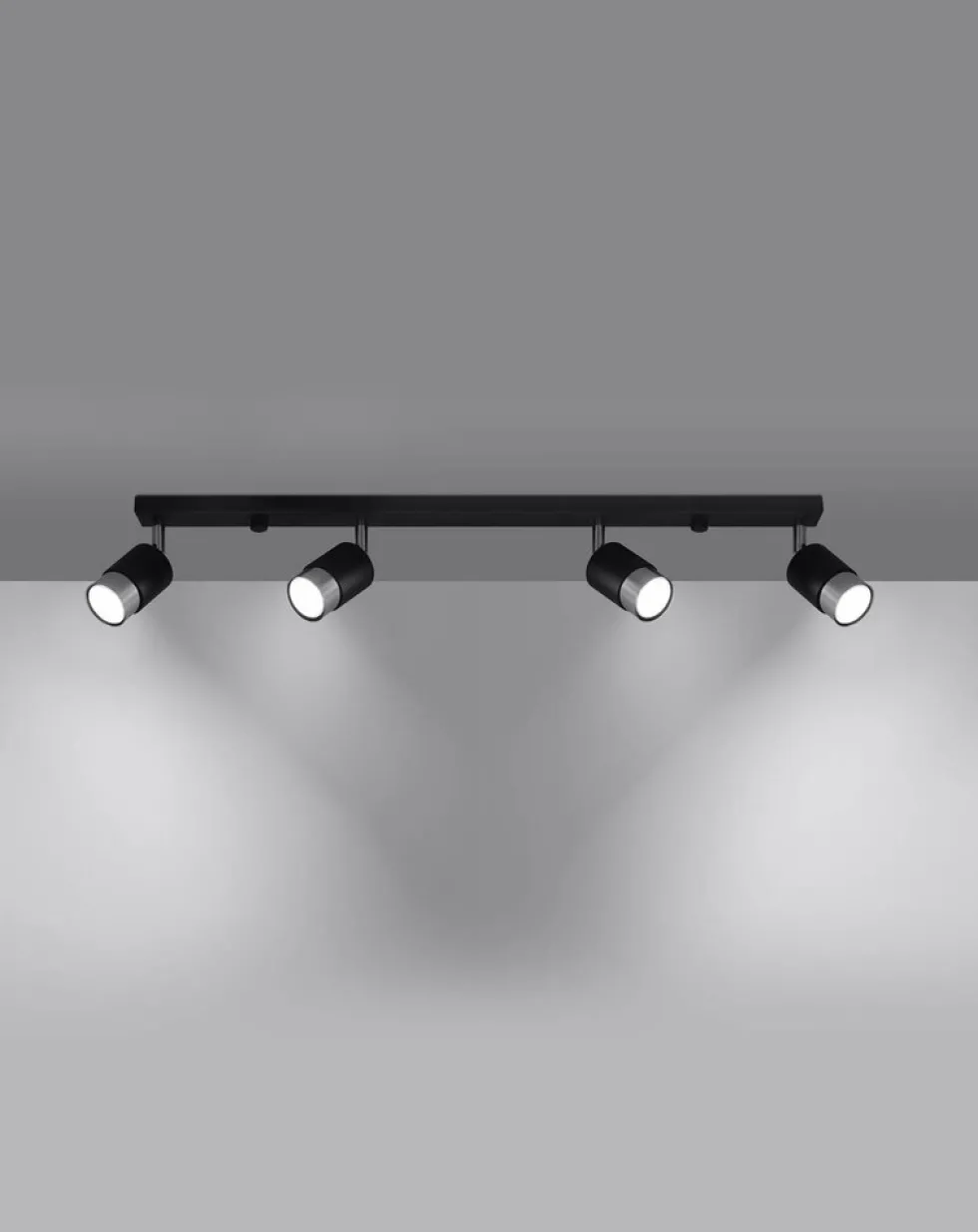 LED Deckenspot Schwarz Chrom NERO - 4 x GU10 Fassung - exkl. LED's