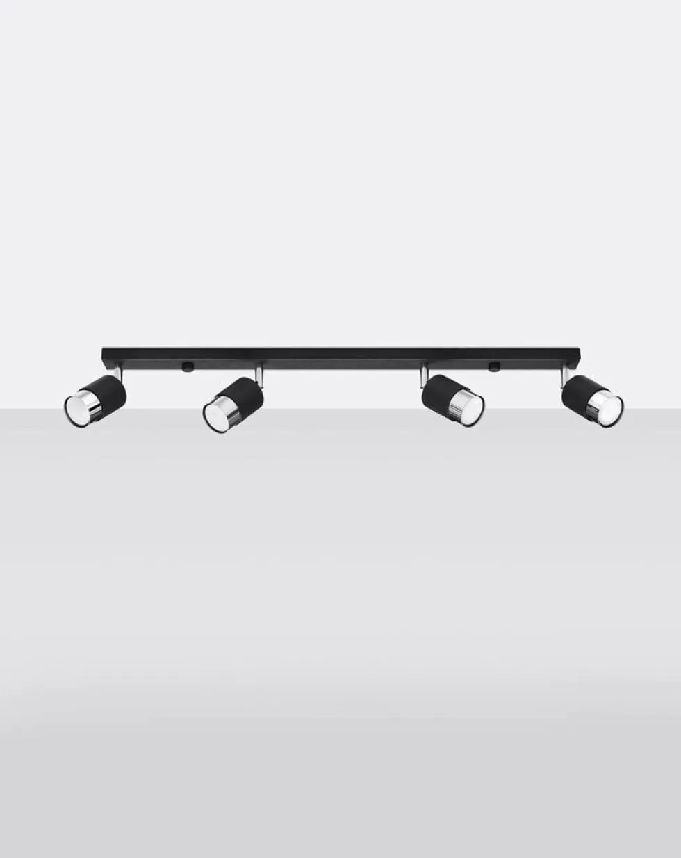 LED Deckenspot Schwarz Chrom NERO - 4 x GU10 Fassung - exkl. LED's