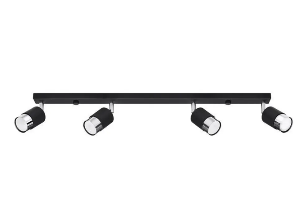 LED Deckenspot Schwarz Chrom NERO - 4 x GU10 Fassung - exkl. LED's
