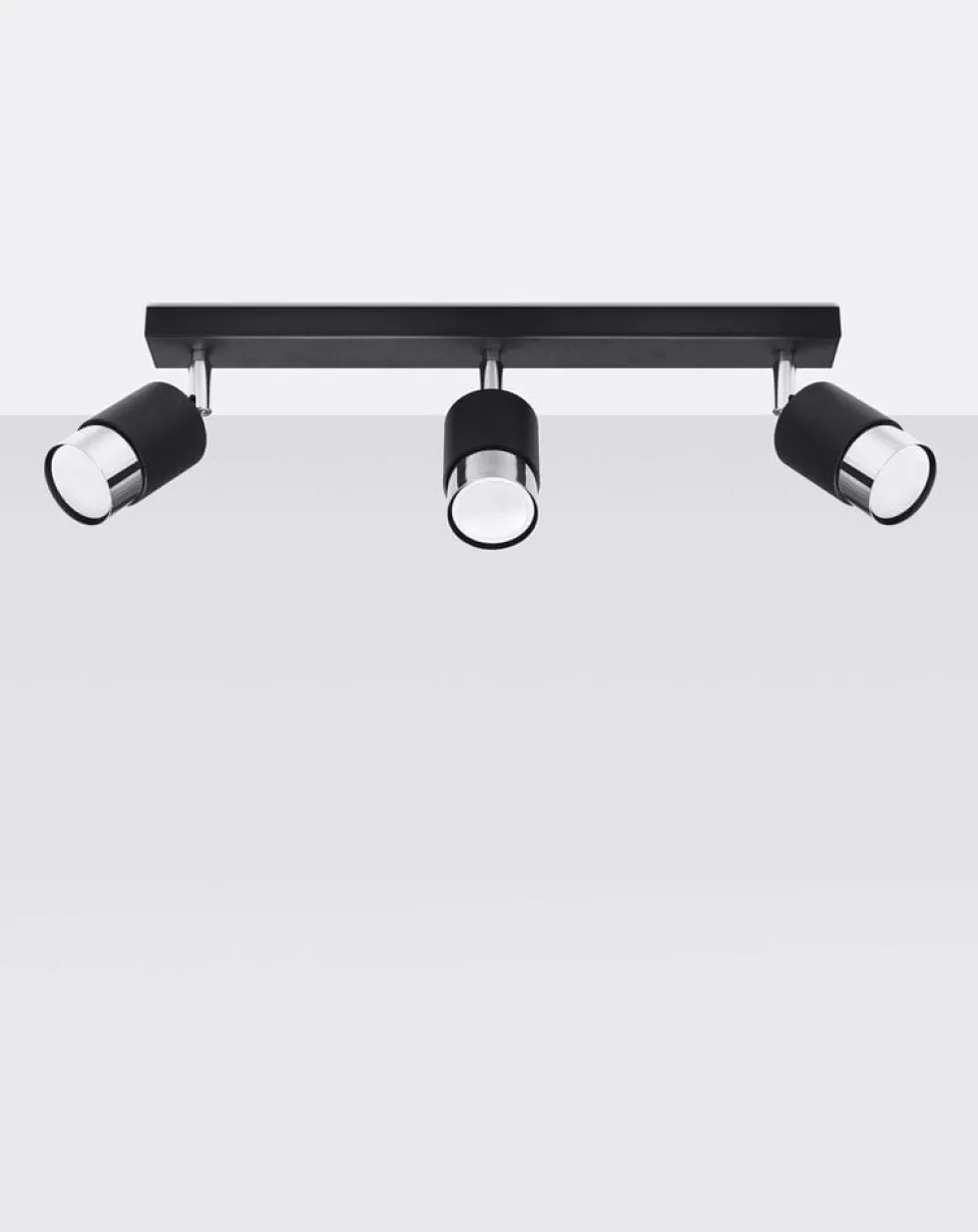 LED Deckenspot Schwarz Chrom NERO - 3 x GU10 Fassung - exkl. LED's