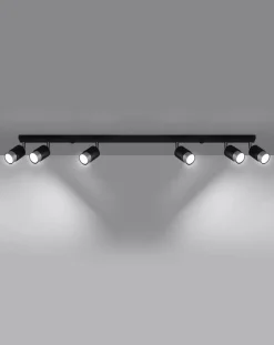 LED Deckenspot Schwarz Chrom NERO - 6 x GU10 Fassung - exkl. LED's