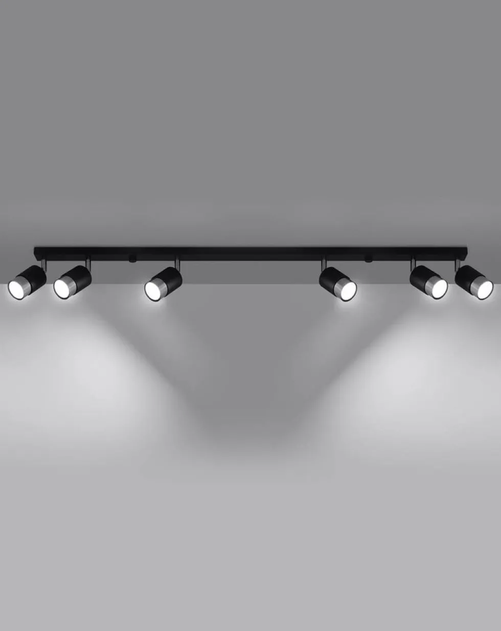 LED Deckenspot Schwarz Chrom NERO - 6 x GU10 Fassung - exkl. LED's