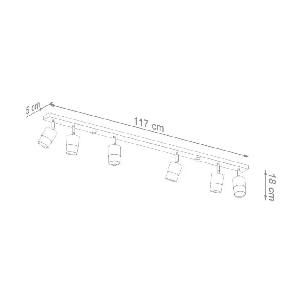 LED Deckenspot Schwarz Chrom NERO - 6 x GU10 Fassung - exkl. LED's