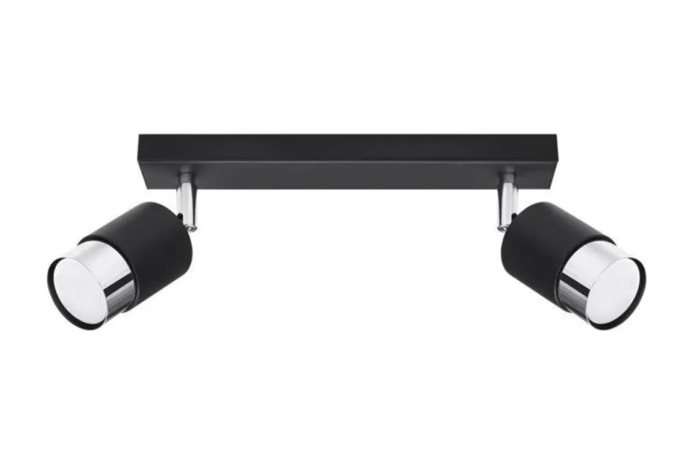 LED Deckenspot Schwarz Chrom NERO - 2 x GU10 Fassung - exkl. LED's