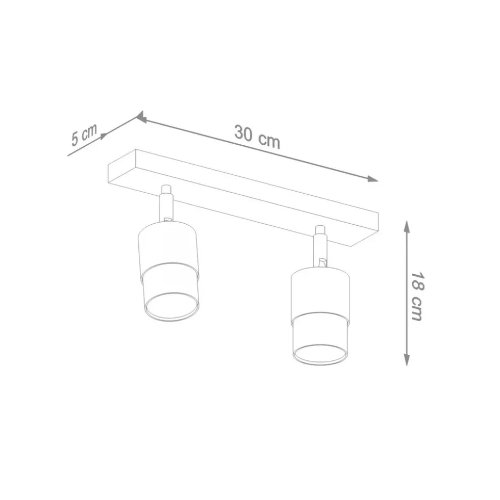 LED Deckenspot Schwarz Chrom NERO - 2 x GU10 Fassung - exkl. LED's
