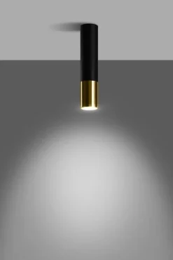 LED Deckenspot Schwarz Gold LOOPEZ - 1 x GU10 Fassung - exkl. LED's