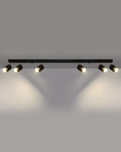 LED Deckenspot Schwarz Gold NERO - 6 x GU10 Fassung - exkl. LED's