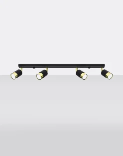 LED Deckenspot Schwarz Gold NERO - 4 x GU10 Fassung - exkl. LED's