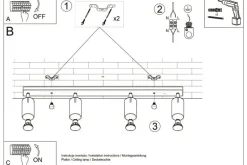 LED Deckenspot Schwarz Gold NERO - 4 x GU10 Fassung - exkl. LED's