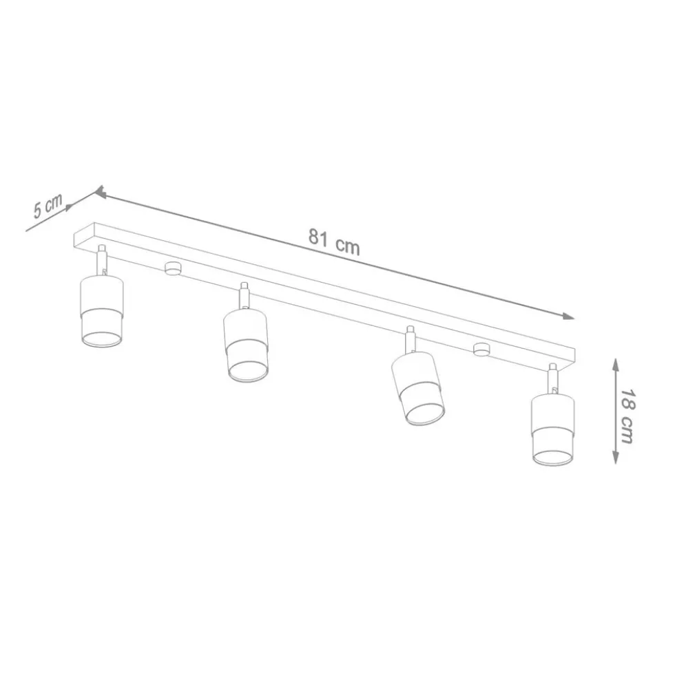 LED Deckenspot Schwarz Gold NERO - 4 x GU10 Fassung - exkl. LED's