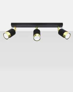 LED Deckenspot Schwarz Gold NERO - 3 x GU10 Fassung - exkl. LED's