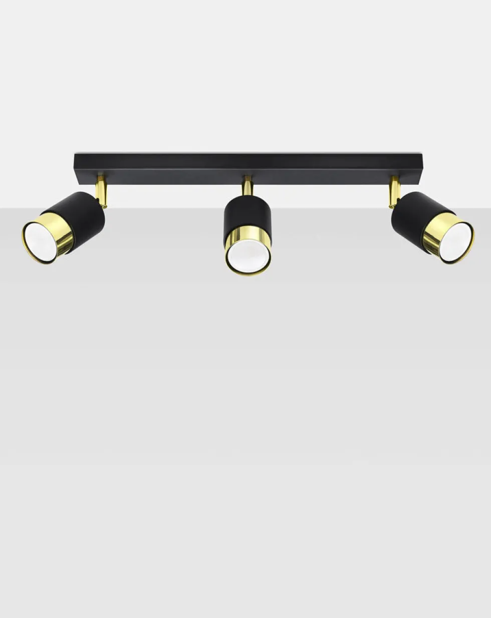 LED Deckenspot Schwarz Gold NERO - 3 x GU10 Fassung - exkl. LED's