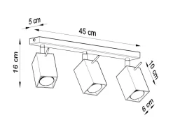 LED Deckenspot Schwarz MERIDA - 3 x GU10 Fassung - exkl. LED's