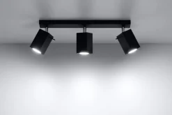LED Deckenspot Schwarz MERIDA - 3 x GU10 Fassung - exkl. LED's