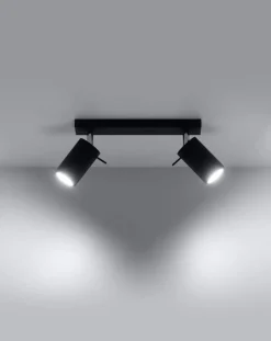 LED Deckenspot Schwarz RING - 2 x GU10 Fassung - exkl. LED's