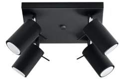 LED Deckenspot Schwarz RING - 4 x GU10 Fassung - exkl. LED's