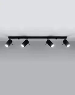 LED Deckenspot Schwarz RING - 4 x GU10 Fassung - exkl. LED's