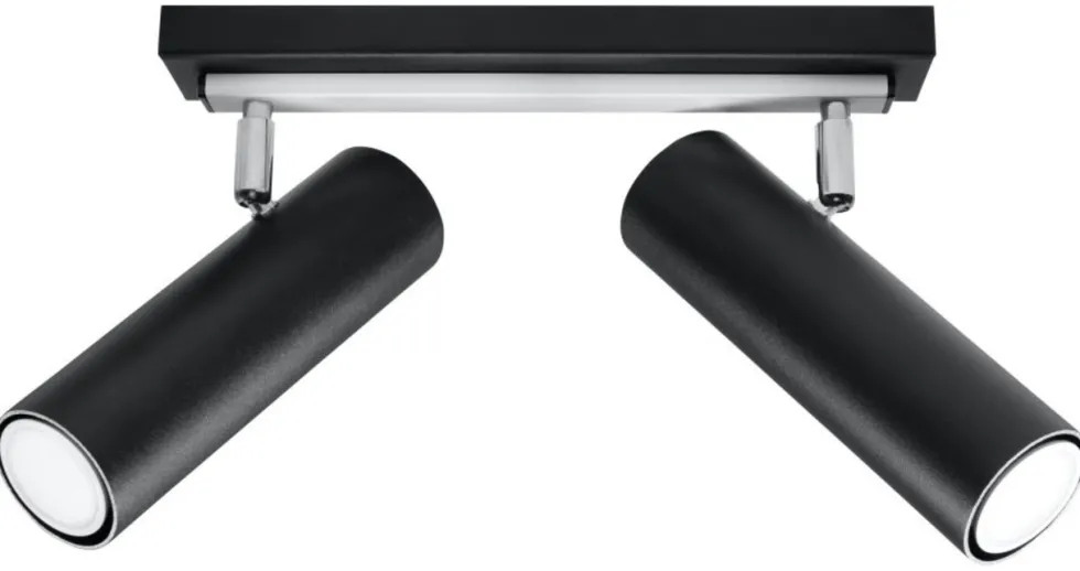 LED Deckenspot Schwarz Silber DIREZIONE - 2 x GU10 Fassung - exkl. LED's