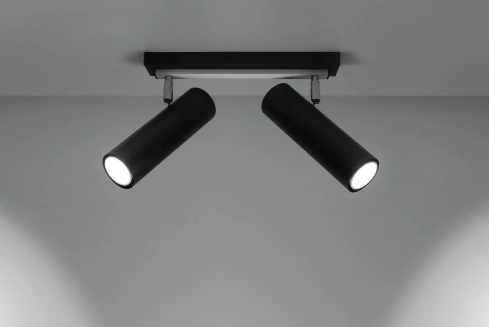 LED Deckenspot Schwarz Silber DIREZIONE - 2 x GU10 Fassung - exkl. LED's