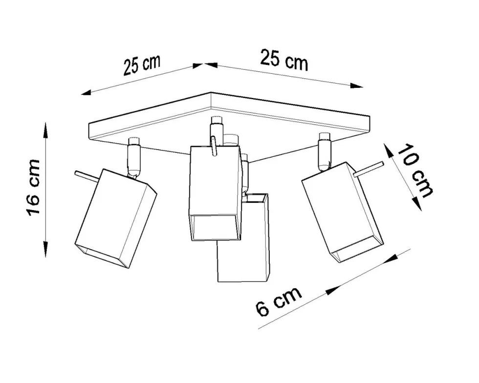 LED Deckenspot Weiß MERIDA - 4 x GU10 Fassung - exkl. LED's
