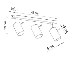 LED Deckenspot Weiß RING - 3 x GU10 Fassung - exkl. LED's