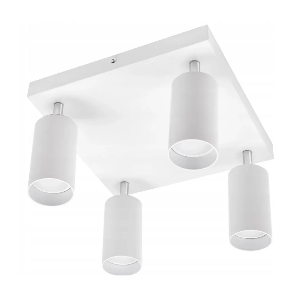 LED Deckenspot Weiß - 4 verstellbare GU10 Fassungen für LED Spots - exkl. LED Spot