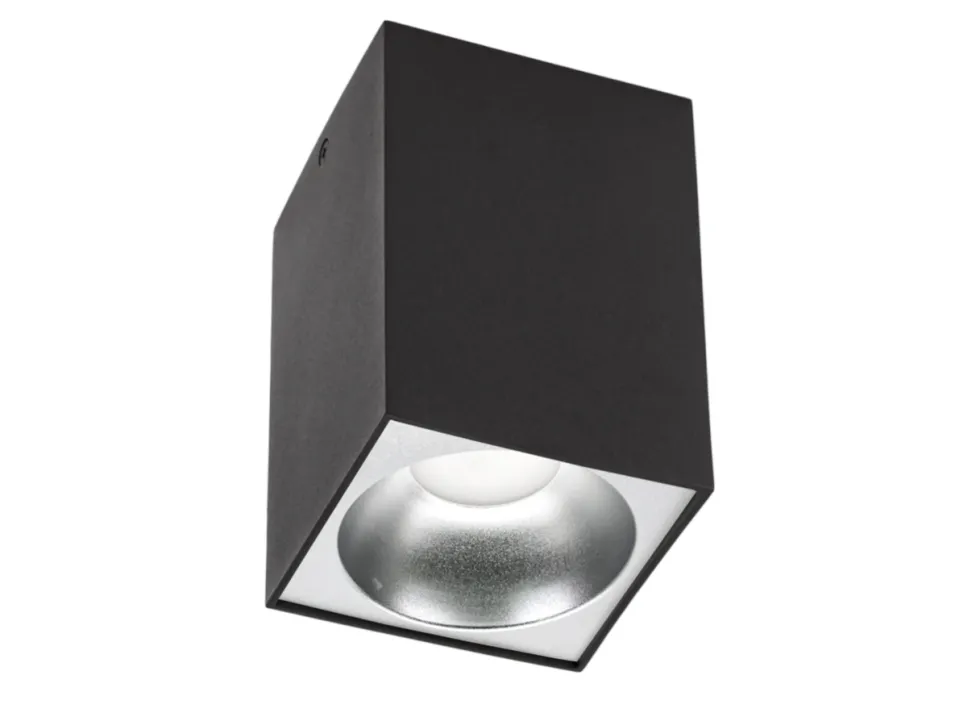 LED Deckenspot - Würfel Mattschwarz 95x95x138 mm - exkl. LED Spot
