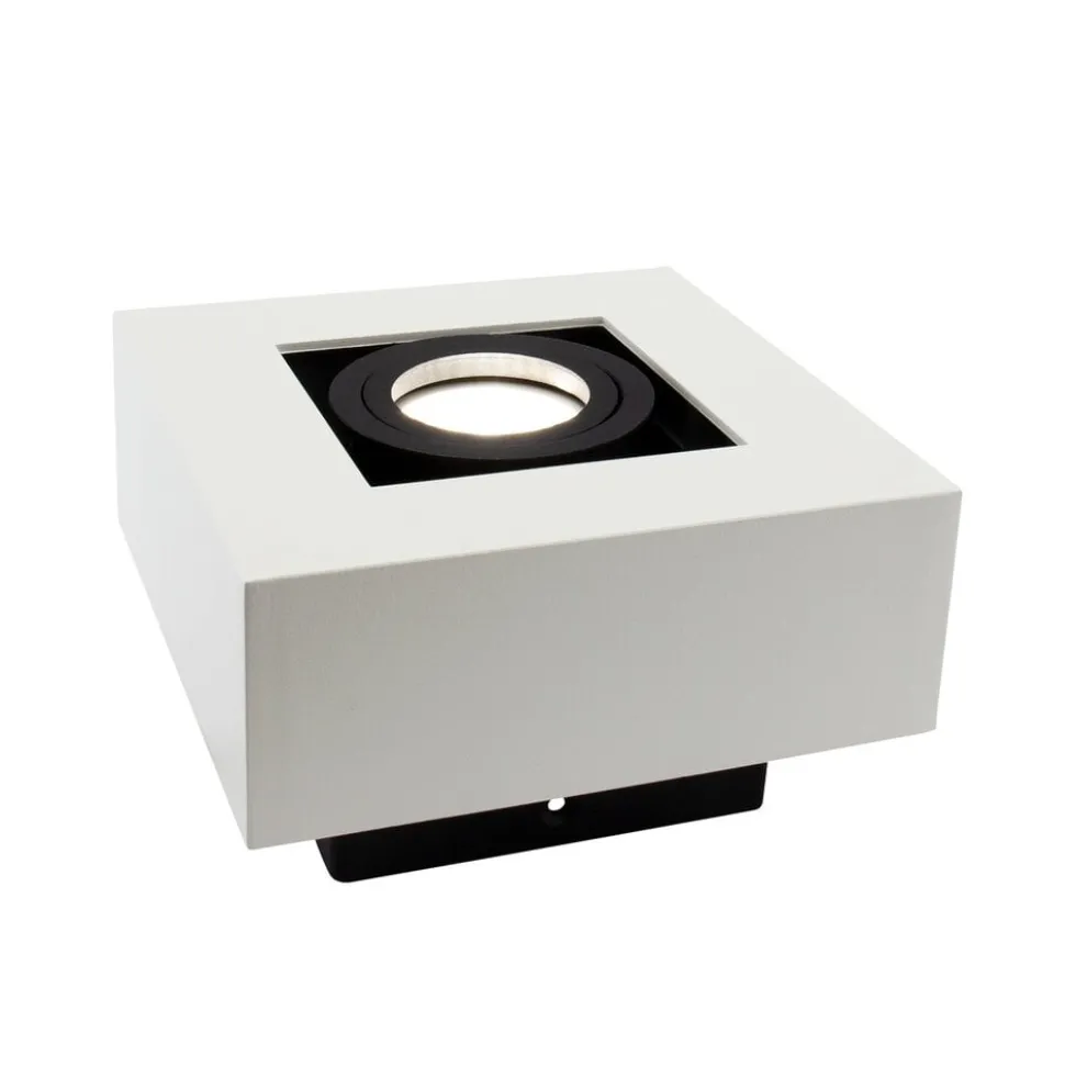 LED-Deckenspot-1 x GU10-Fassung – 145 x 145 x 85 mm – Aluminium – Schwarz – Weiß