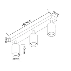 LED Deckenstrahler Weiß – 3 drehbare Spots – GU10 Fassung