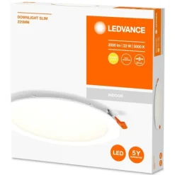 LED Downlight Slim Recess Weiß 22W 2000lm 110D - 830 Warmweiß | 225mm - Ausschnitt 200mm