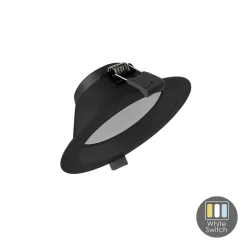 LED Einbauspot ORTHO - 12W - Sägegröße Ø120 - White switch - Schwarz