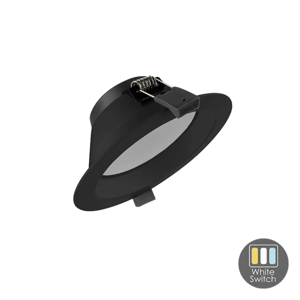 LED Einbauspot ORTHO - 12W - Sägegröße Ø120 - White switch - Schwarz