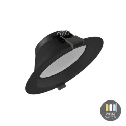 LED Einbauspot ORTHO - 15W - Sägegröße Ø135 - White switch - Schwarz