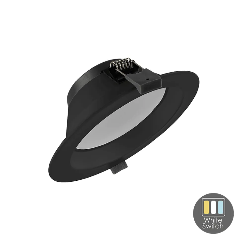 LED Einbauspot ORTHO - 15W - Sägegröße Ø135 - White switch - Schwarz