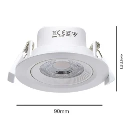 LED Einbaustrahler 90mm - 5W 480Lm - 3000K 830 Warmweiß | Lochmass 70mm - Schwenkbar | Triac Dimmbar - entspricht 50W