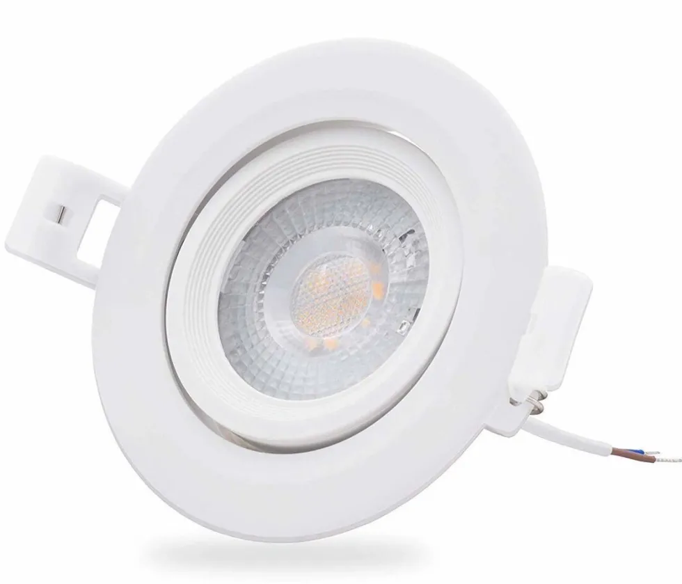 LED Einbaustrahler 90mm - 5W 480Lm - 3000K 830 Warmweiß | Lochmass 70mm - Schwenkbar | Triac Dimmbar - entspricht 50W