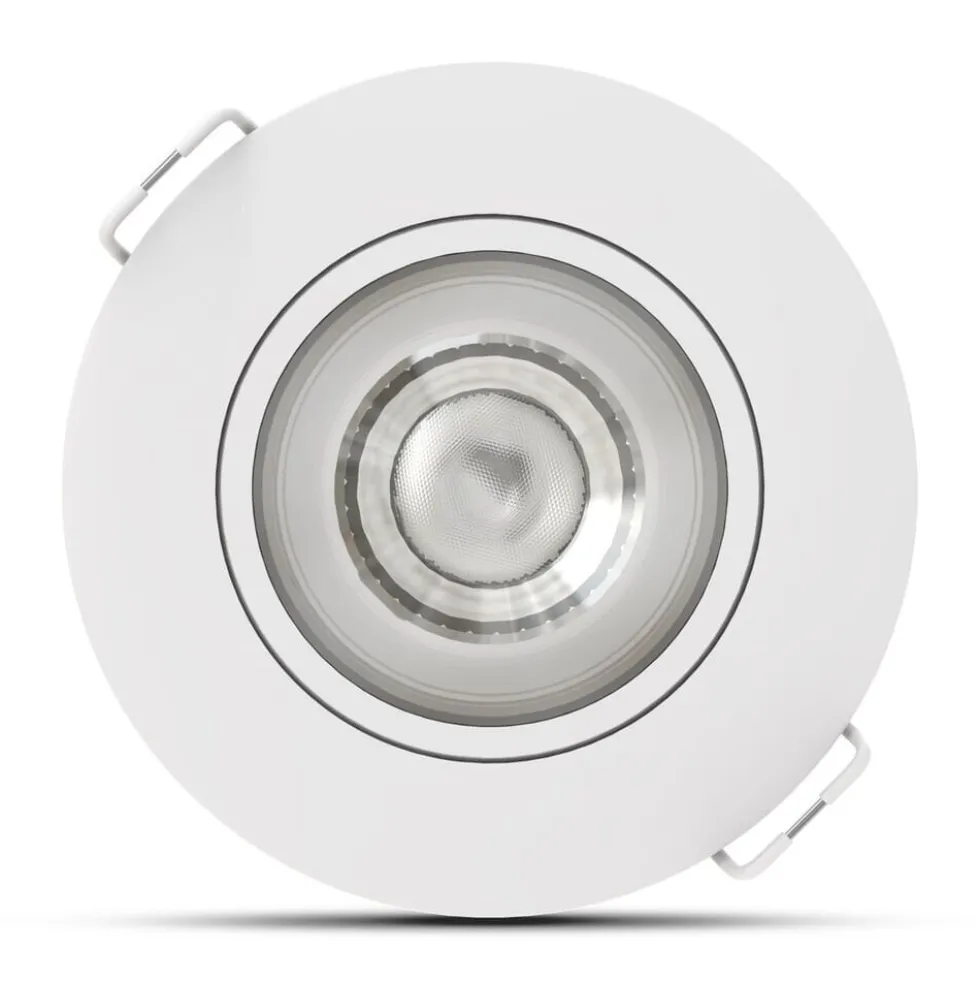 LED-Einbaustrahler - Weiß - 4W - 3CCT - 3000K/4000K/6500K - 480lm - IP44 - 80mm - Schwenkbar - Dimmbar | Ausschnittgröße 68mm