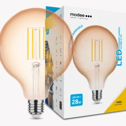 LED Fadenlampe - dimmbar - E27 Sockel - G125 - 4W entspricht 28W - 1800K extra Warmweiß